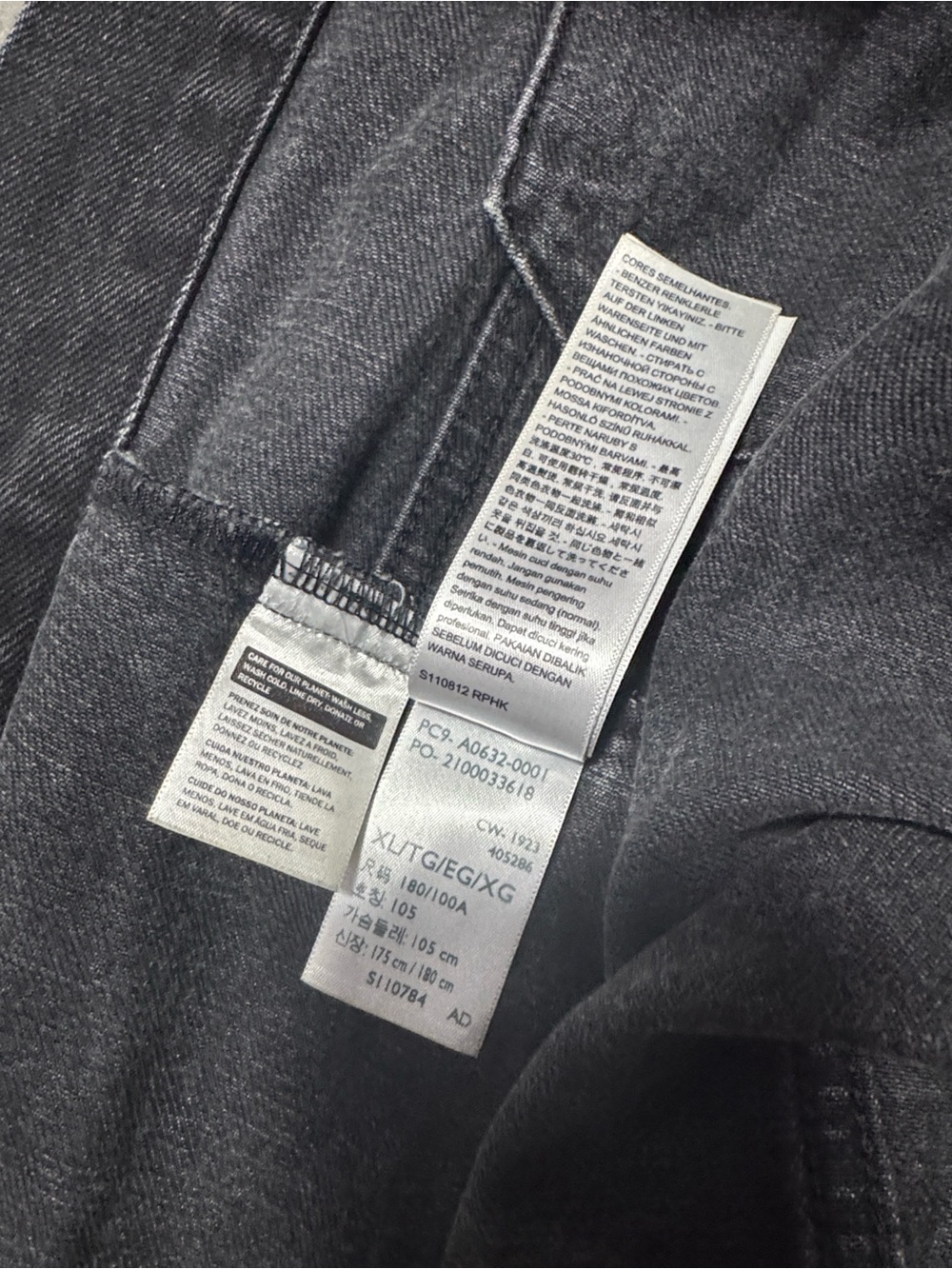 Levi's Black Denim Hooded Varsity Jacket with Black Sleeves - Picture 2 of 7